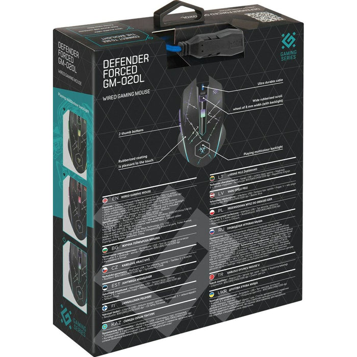 Defender Forced GM-020L мишка Gaming Ambidextrous USB Type-A Optical 3200 DPI