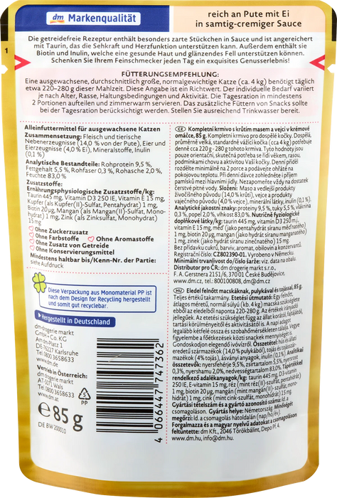 Пауч за котки, пуйка с яйце в сос, Exquisit, 85 g