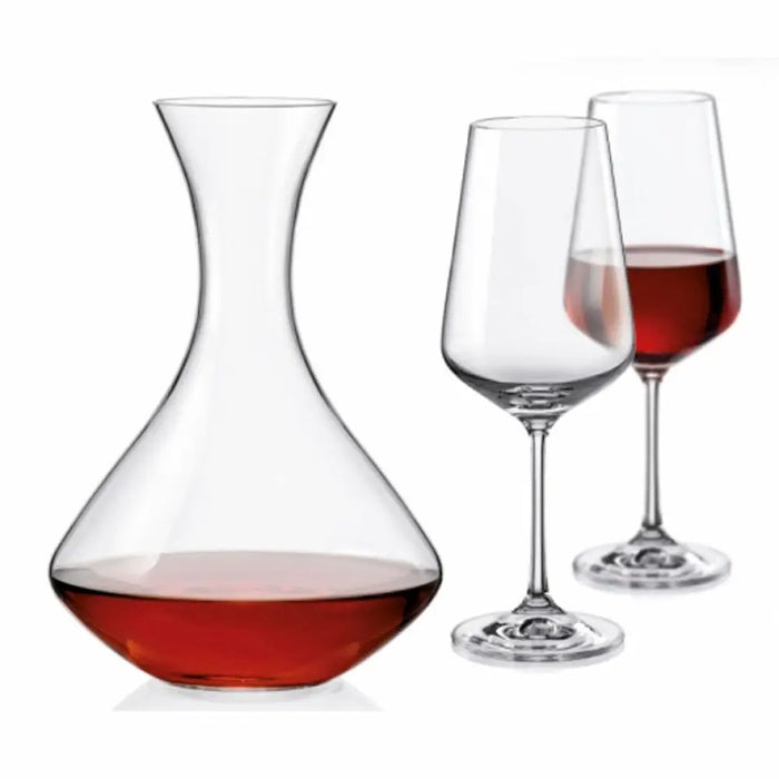 ДЕКАНТЕР SANDRA 1500ML + 2ЧАШИ BOHEMIA
