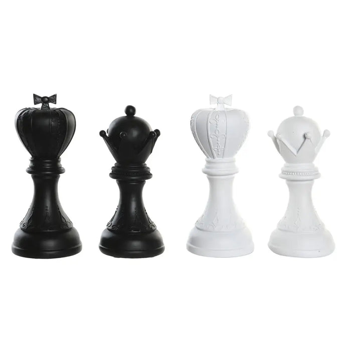 Декоративна фигурка DKD Home Decor Бял Черен Шахматни