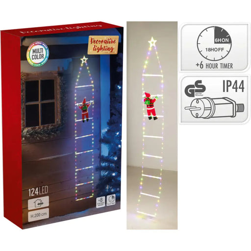 ДЕКО СТЪЛБА С ДЯДО КОЛЕДА 200CM 124LED AEX000400