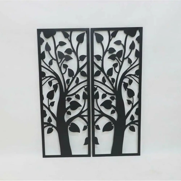 Декорация за стена DKD Home Decor (2 Части) Дърво Метал