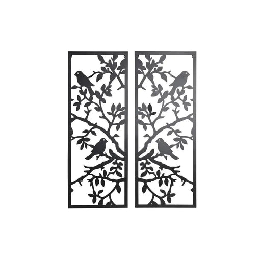 Декорация за стена DKD Home Decor (2 Части) Метал Птици