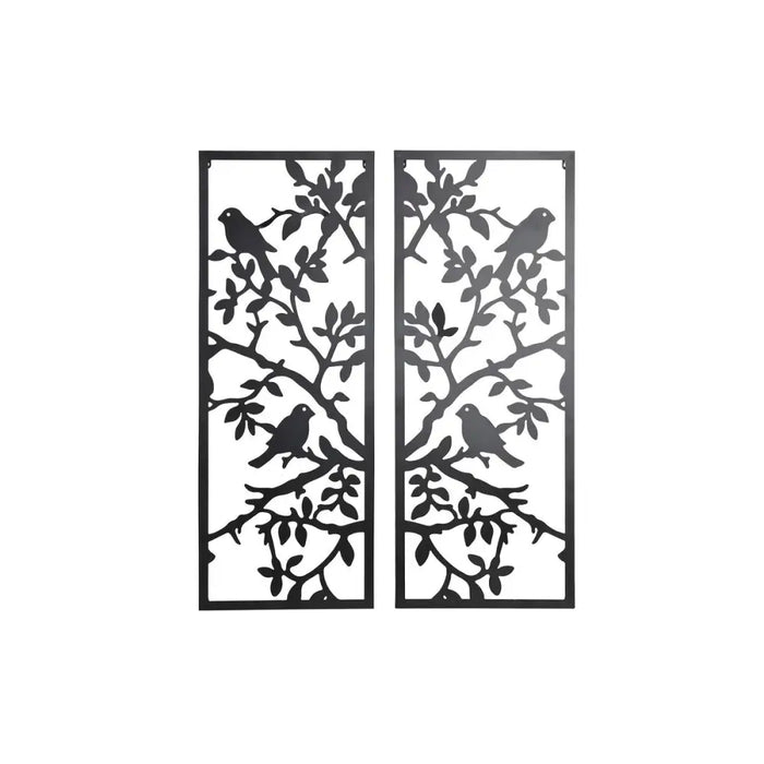 Декорация за стена DKD Home Decor (2 Части) Метал Птици