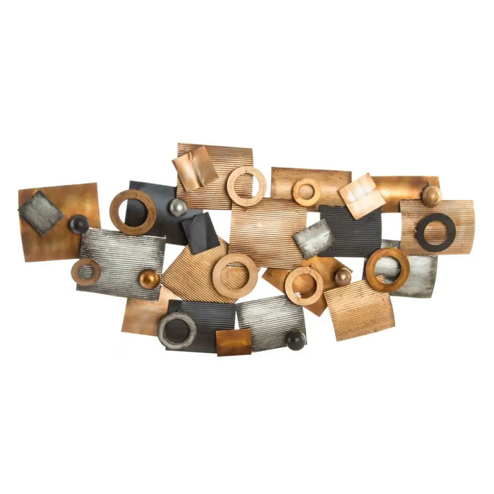 Декорация за стена DKD Home Decor Абстрактен Сив Метал Мед