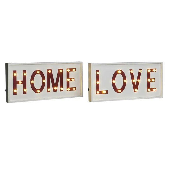 Декорация за стена DKD Home Decor Бял Червен Град 48 x 4 x