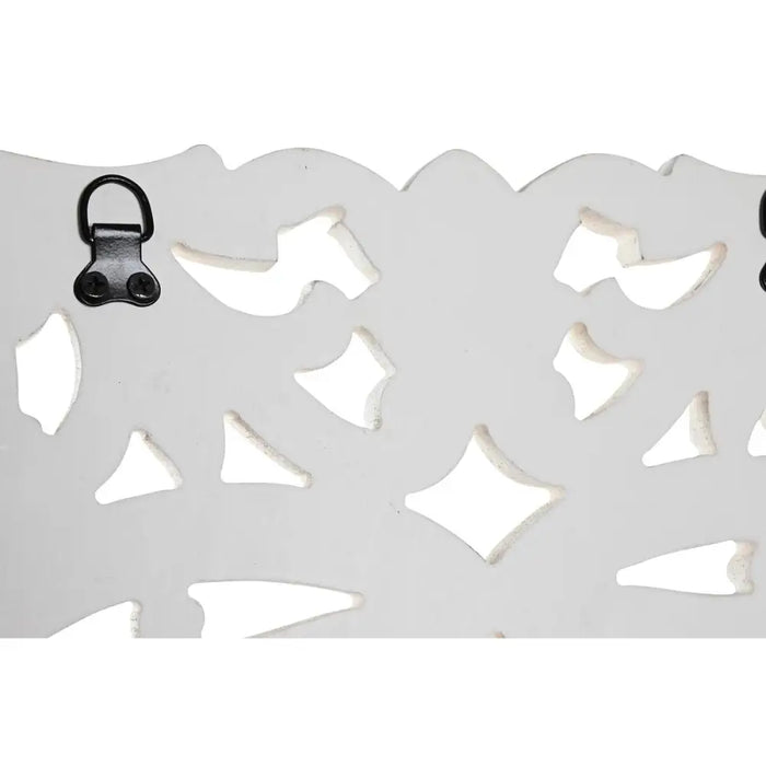 Декорация за стена DKD Home Decor Огледало Бял Дървен MDF