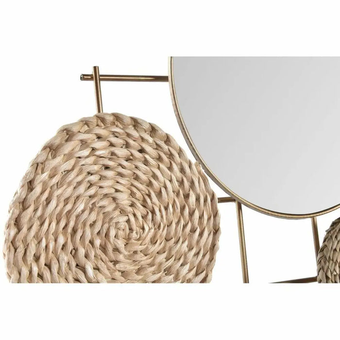 Декорация за стена DKD Home Decor Огледало Естествен Метал