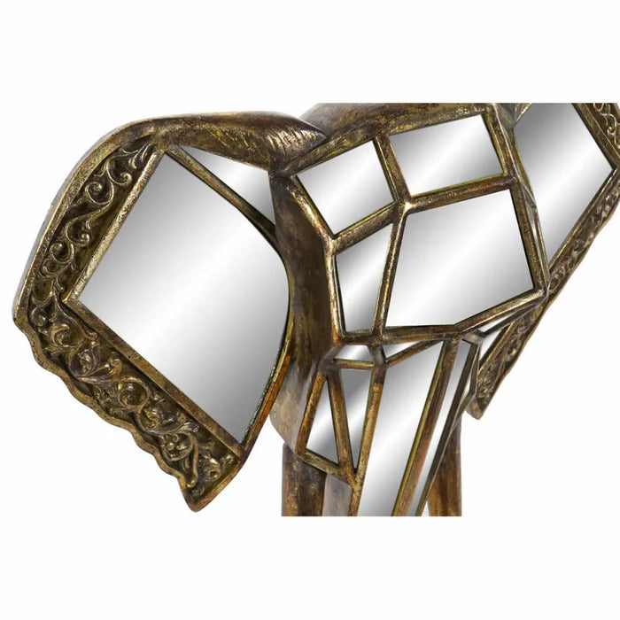 Декорация за стена DKD Home Decor Огледало Слон Златен