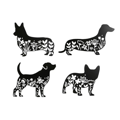 Декорация за стена Home ESPRIT Черен Куче 40 x 1 x 33 cm (4
