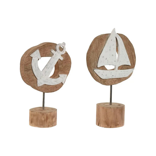 Декоративна фигурка Home ESPRIT Бял Естествен Котва Кораб