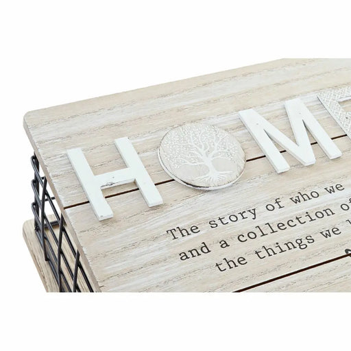 Декоративна кутия DKD Home Decor Черен Естествен Метал