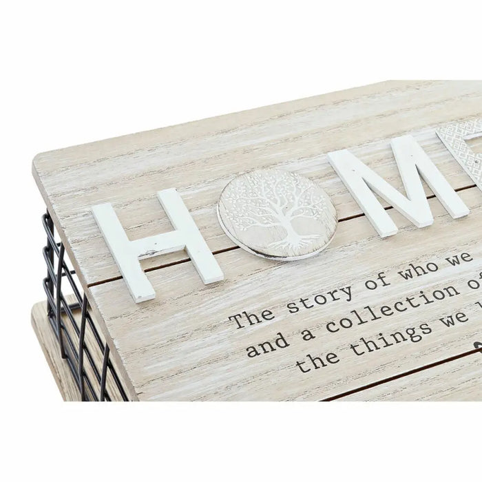 Декоративна кутия DKD Home Decor Черен Естествен Метал