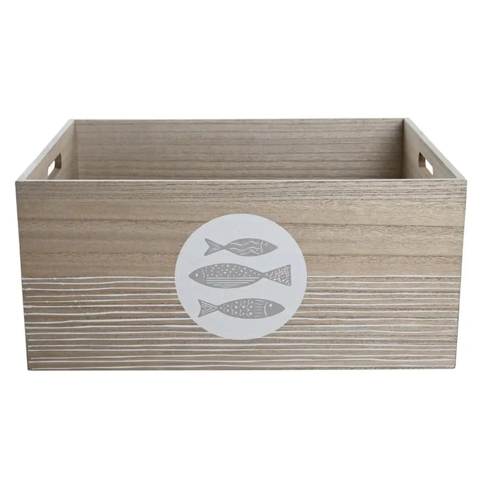 Декоративна кутия DKD Home Decor Естествен Дървен MDF