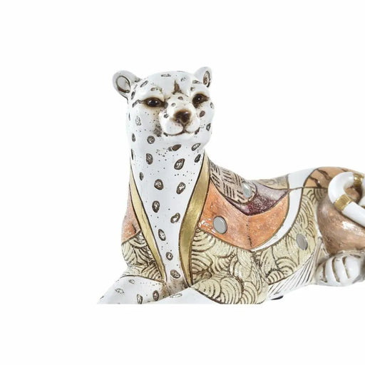 Декоративна фигурка DKD Home Decor Бял Оранжев Леопард