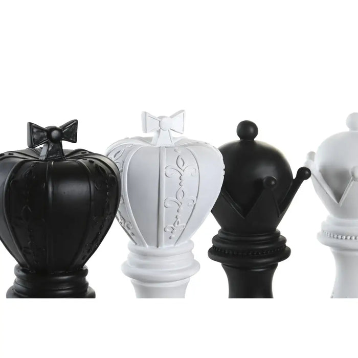 Декоративна фигурка DKD Home Decor Бял Черен Шахматни