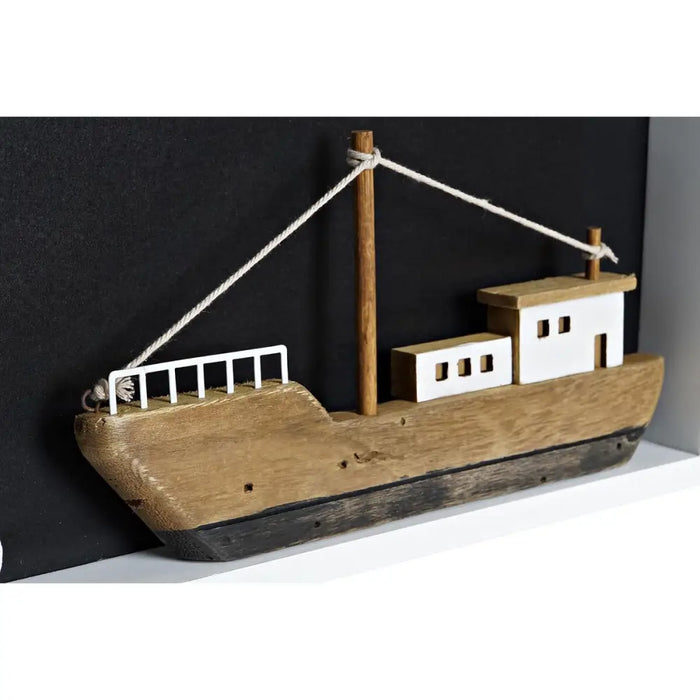 Декоративна фигурка DKD Home Decor Бял Кафяв Barco 40 x 3,5