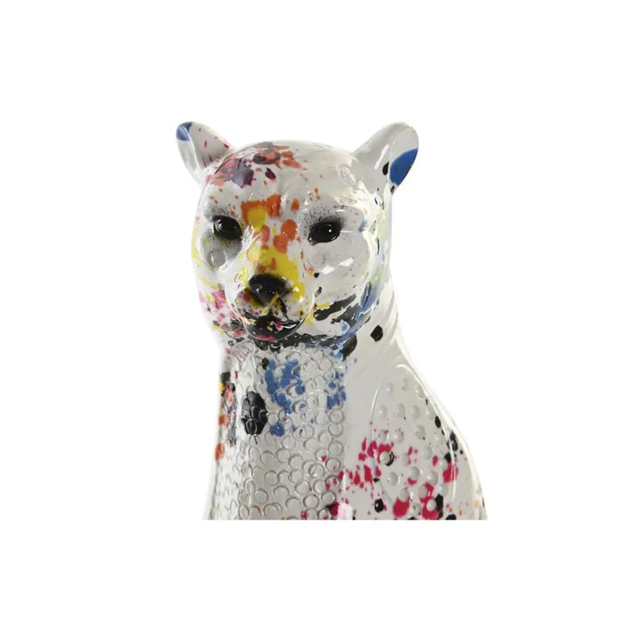 Декоративна фигурка DKD Home Decor Бял Многоцветен Леопард