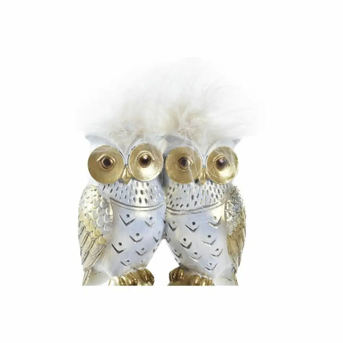 Декоративна фигурка DKD Home Decor Бял Златен Сови 10 x 8 x