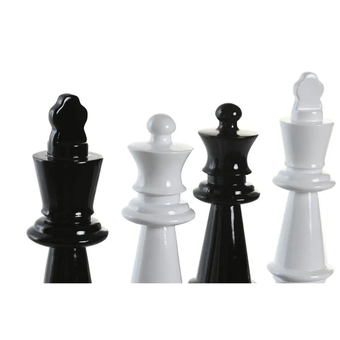 Декоративна фигурка DKD Home Decor Черен Бял Смола Шахматни