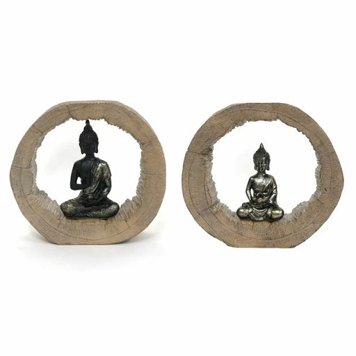 Декоративна фигурка DKD Home Decor Черен Естествен Буда