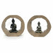 Декоративна фигурка DKD Home Decor Черен Естествен Буда