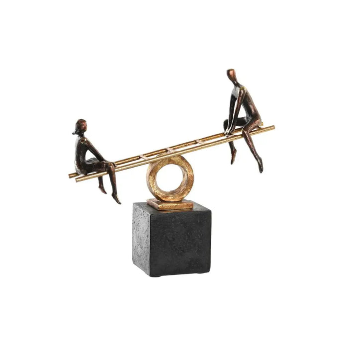Декоративна фигурка DKD Home Decor Черен Златен Метал Смола