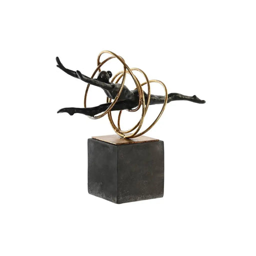 Декоративна фигурка DKD Home Decor Черен Златен Метал Смола