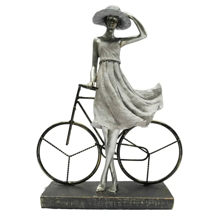 Декоративна фигурка DKD Home Decor Дама Сребрист Колело