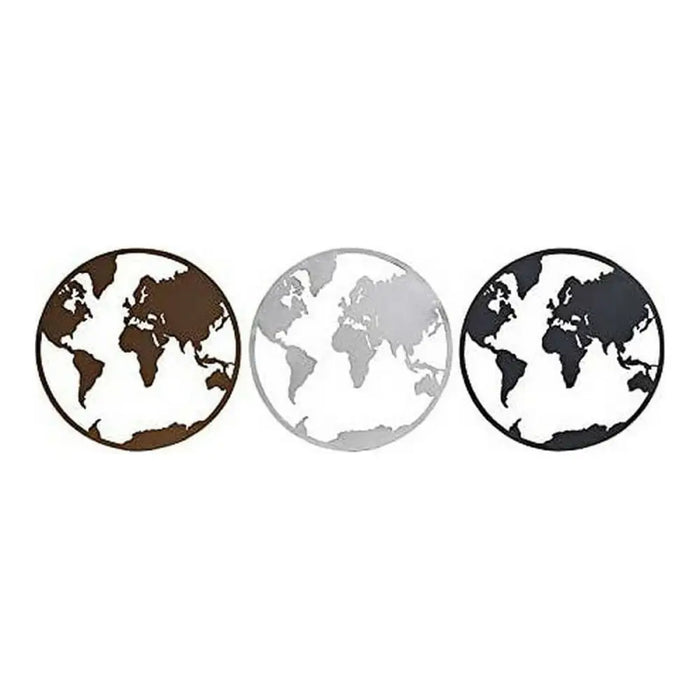 Декоративна фигурка DKD Home Decor Карта на Света Черен Мед