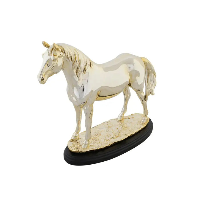 Декоративна фигурка DKD Home Decor Кон Черен Златен Смола