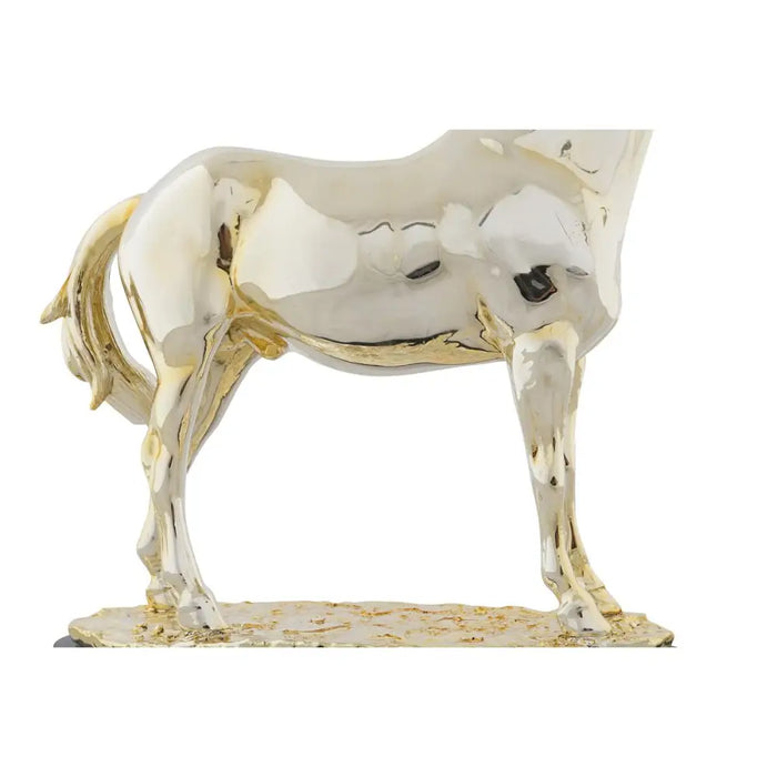 Декоративна фигурка DKD Home Decor Кон Черен Златен Смола