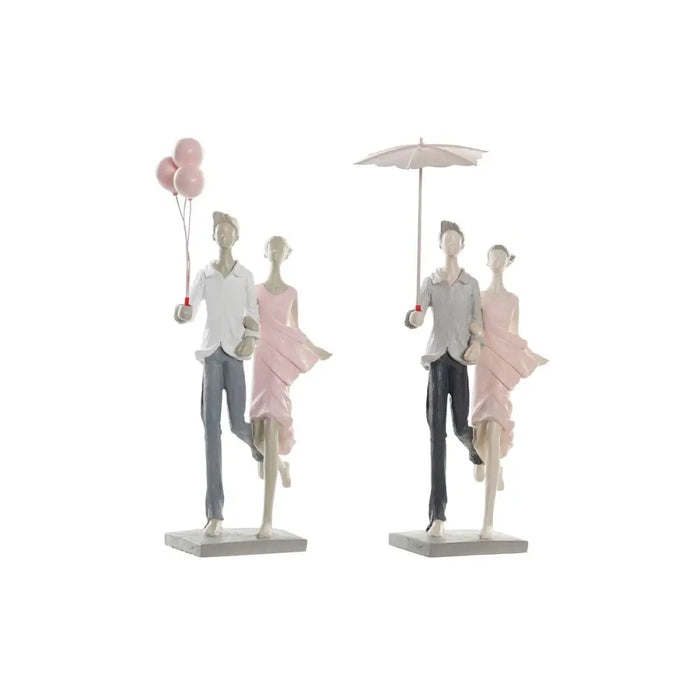 Декоративна фигурка DKD Home Decor Сив Розов 18 x 10 x 37