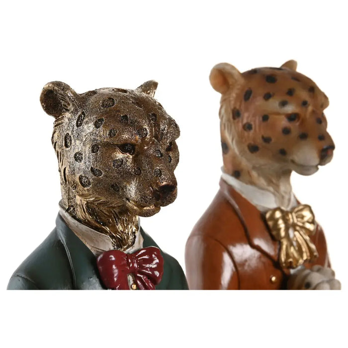 Декоративна фигурка DKD Home Decor Син Кафяв Златен Леопард