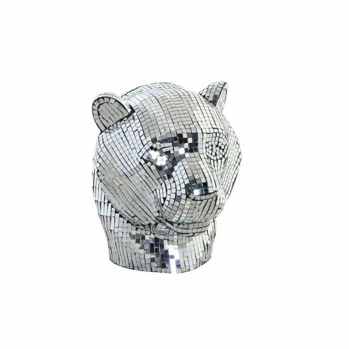 Декоративна фигурка DKD Home Decor Сребрист Леопард Смола