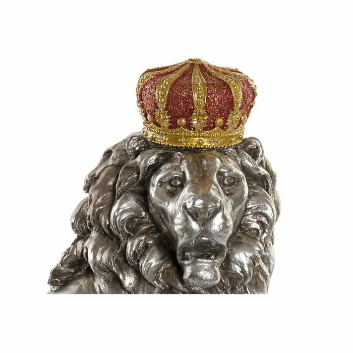 Декоративна фигурка DKD Home Decor Сребрист Лъв Смола (42 x