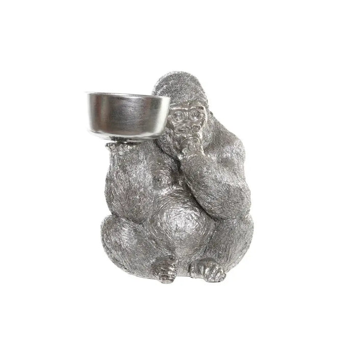 Декоративна фигурка DKD Home Decor Сребрист Смола Горила