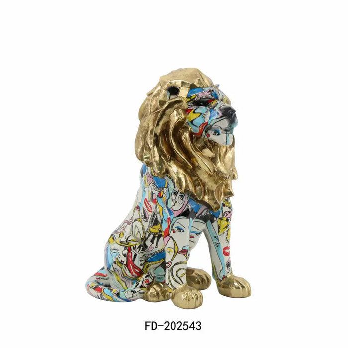 Декоративна фигурка DKD Home Decor Златен Лъв Смола
