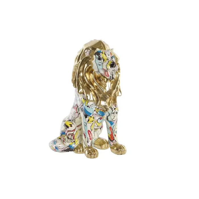Декоративна фигурка DKD Home Decor Златен Лъв Смола