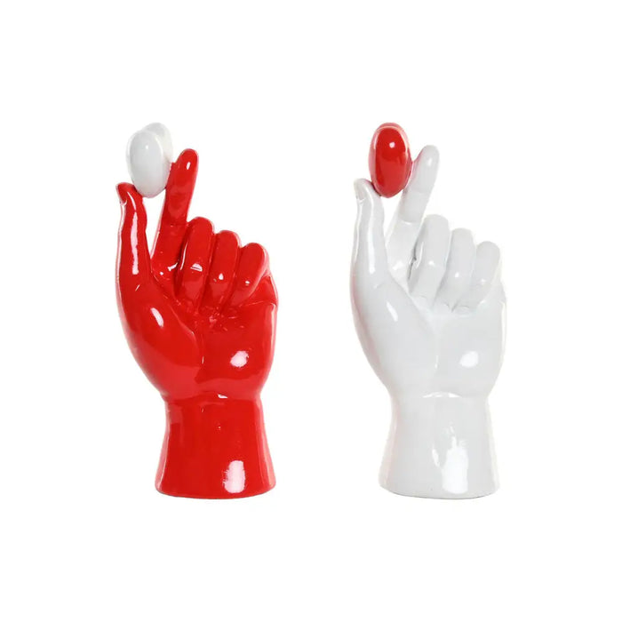 Декоративна фигурка Home ESPRIT Бял Червен Ръка 12 x 8,5 x