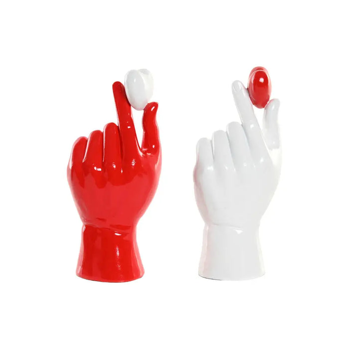 Декоративна фигурка Home ESPRIT Бял Червен Ръка 12 x 8,5 x