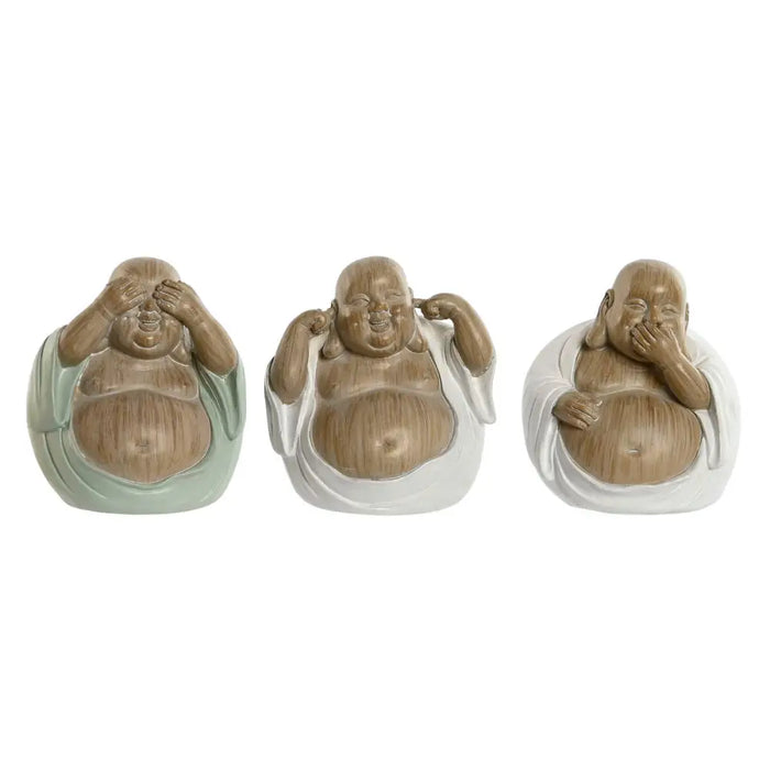Декоративна фигурка Home ESPRIT Бял Зелен Буда Ориенталски