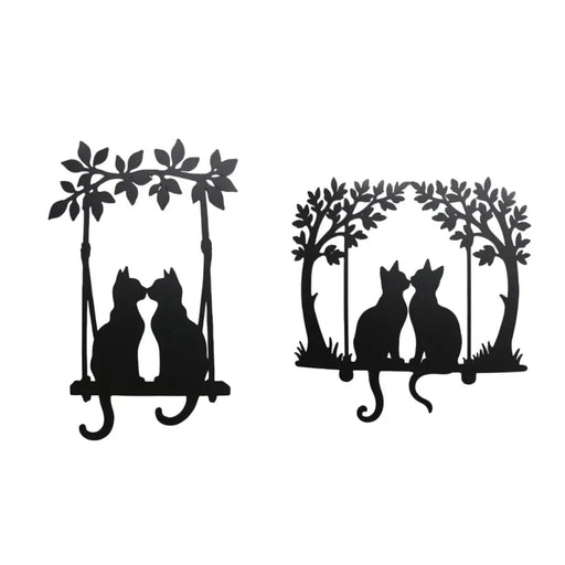 Декоративна фигурка Home ESPRIT Черен Котки Shabby Chic 43