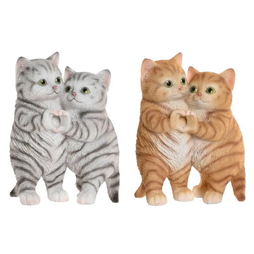 Декоративна фигурка Home ESPRIT Кафяв Сив Котки 13,5 X 9 X