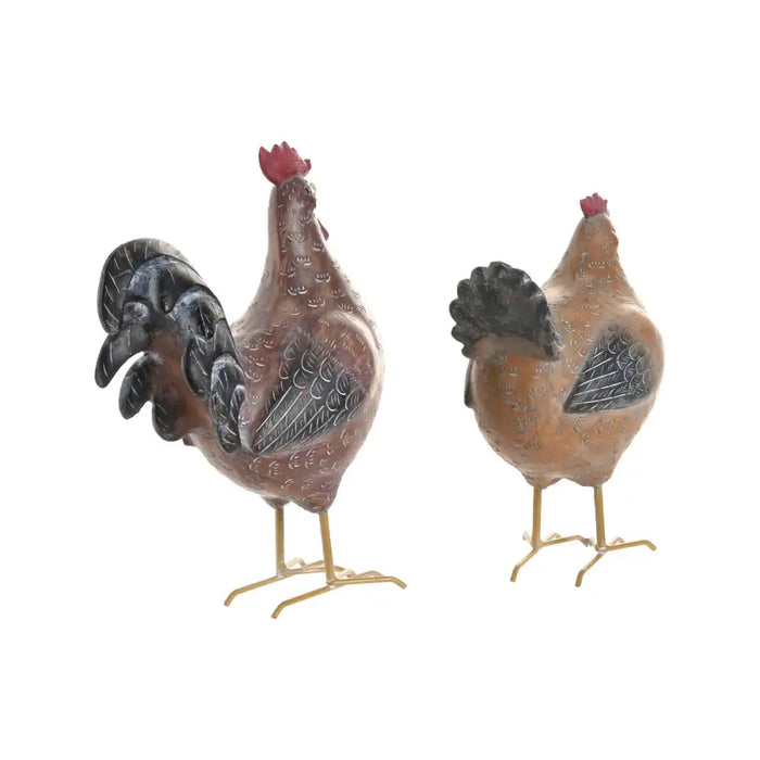 Декоративна фигурка Home ESPRIT Кафяв Светло кафяв Кокошка