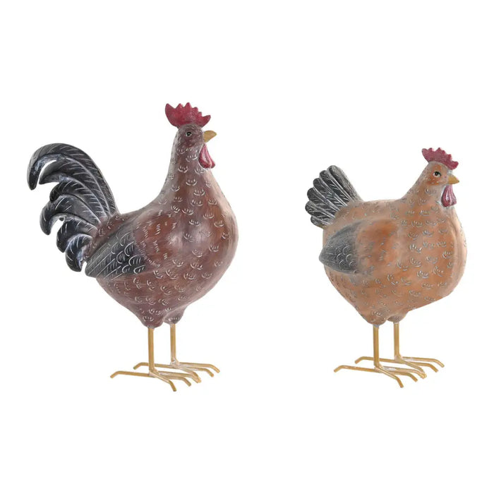 Декоративна фигурка Home ESPRIT Кафяв Светло кафяв Кокошка