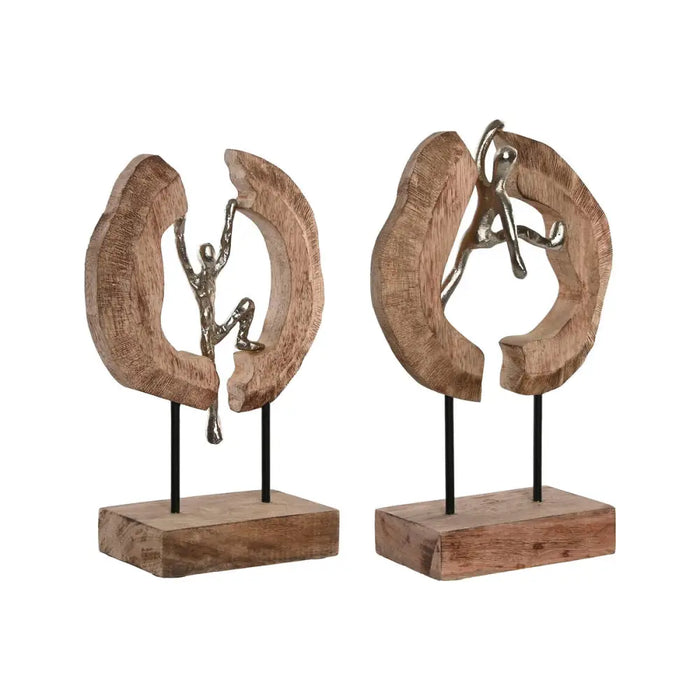 Декоративна фигурка Home ESPRIT Кафяв Сребрист Естествен 19