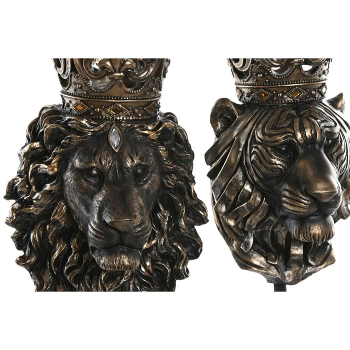 Декоративна фигурка Home ESPRIT Тъмно сив Лъв Корона 21 x