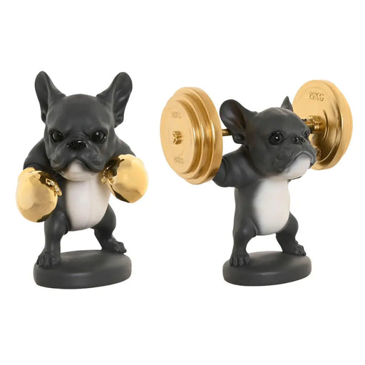 Декоративна фигурка Home ESPRIT Златен Тъмно сив Куче 25 x