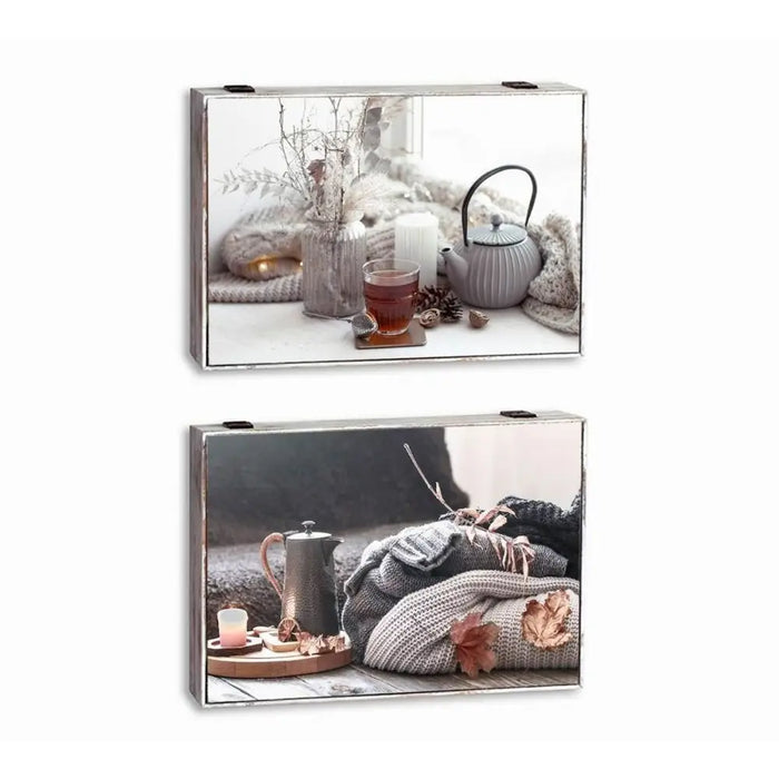 Декоративна кутия DKD Home Decor Многоцветен Дървен MDF